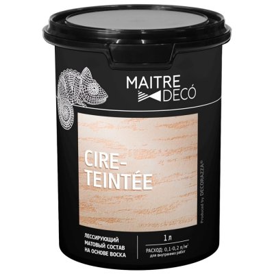 Лессирующий состав Maitre Deco «Cire Teintee» матовый 1 л, SM-82891149