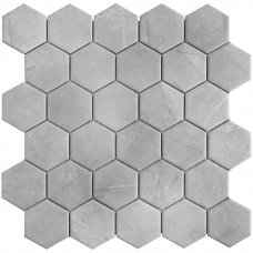 Мозаика керамическая StarMosaic Homework Hexagon Marblegrey Мат 27.1x28.2 см цвет серый