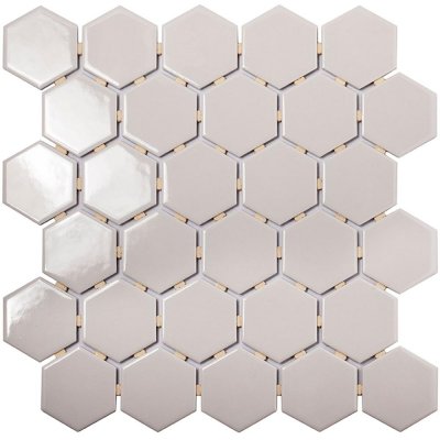 Мозаика керамическая StarMosaic Homework Hexagon Grey Glossy 27.1x28.2 см цвет серый, SM-82909306