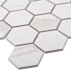Мозаика керамическая StarMosaic Homework Hexagon Carrara Matt 27.1x28.2 см цвет серый