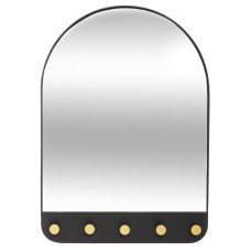 Зеркало декоративное Chic с крючками, овал, 51x71 см, цвет чёрный