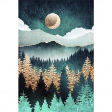 Картина на стекле «Лес и луна 2» 40x60 см