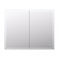 Шкаф зеркальный подвесной Look с подсветкой 100х80 см цвет белый