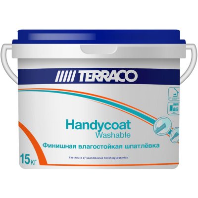 Шпатлёвка финишная влагостойкая Terraco Handycoat Washable 15 кг, SM-83000330