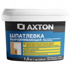 Шпаклёвка Axton для сухих и влажных помещений полимерная 1.5 кг
