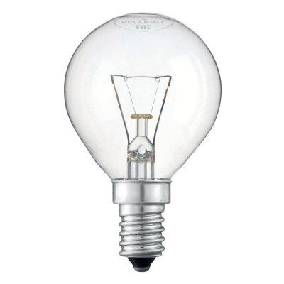 Лампа накаливания E14 220-240 В 25 Вт шар прозрачная 200 лм, тёплый белый свет, SM-83275844