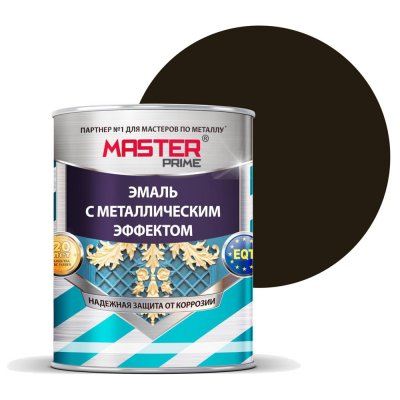 Эмаль универсальная Master Prime с металлическим эффектом цвет шоколад 4 л, SM-83367849