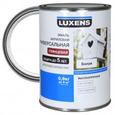 Эмаль Luxens глянцевая цвет белый 0.9 кг