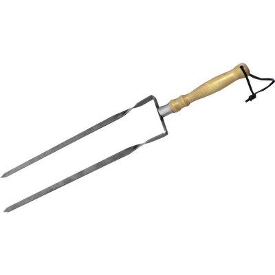 Шампур двойной 65 см, с деревянной ручкой, SM-83502526