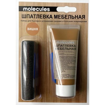 Шпаклёвка мебельная со шпателем Molecules 55 г цвет вишня, SM-83625101