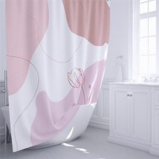 Штора для ванны Fixsen Cream 180x200 см, полиэстер, цвет ярко-розовый