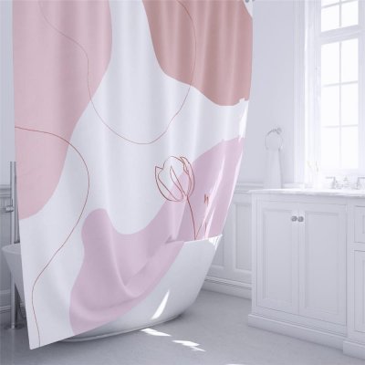 Штора для ванны Fixsen Cream 180x200 см, полиэстер, цвет ярко-розовый, SM-83665201