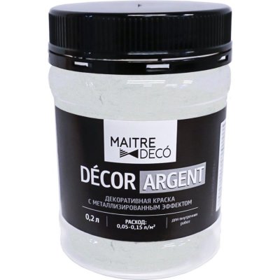 Краска декоративная Maitre Deco Décor Серебро 0.2 л цвет серебряный, SM-83840150