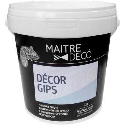 Краска с эффектом гипса Maitre Deco Décor Gips 1 л цвет белый, SM-83840159