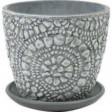 Горшок цветочный Камешки ø17.5 h15.1 см v2.15 л керамика цвет серый