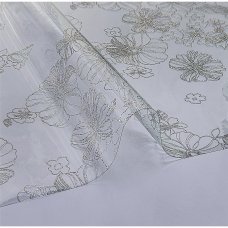 Скатерть «Жидкое стекло Цветы», прямоугольная, 80x120 см, цвет серый