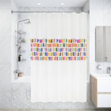 Штора для ванны Bacchetta Wake Up с кольцами 180x200 см полиэстер , цвет мультиколор