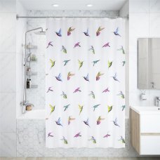 Штора для ванны Bacchetta Colibrì Multi с кольцами 180x200 см полиэстер , цвет мультиколор