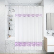 Штора для ванны Bacchetta Ricciolo Lilla с кольцами 180x200 см полиэстер , цвет мультиколор