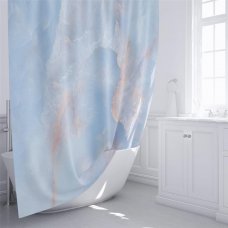 Штора для ванны Fixsen Onyx FX-2516 180x200 см, полиэстер, цвет голубой