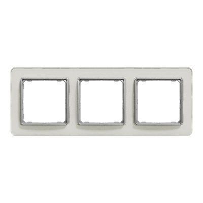 Рамка для розеток и выключателей Schneider Electric Sedna Design 3 поста, цвет белое стекло, SM-84828297