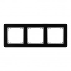 Рамка для розеток и выключателей Schneider Electric Sedna Design 3 поста, цвет чёрное стекло