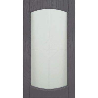 Дверь остекленная для шкафа Delinia ID "Петергоф грей" 77х40 см, МДФ, цвет графит, SM-85036463