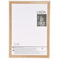 Рамка Lada, 21x29.7 см, пластик, цвет белый/дуб