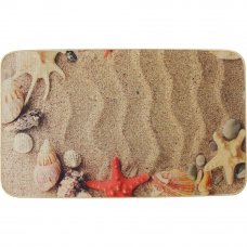 Коврик для ванной комнаты Аквалиния Пляж 45х75 см цвет песочный