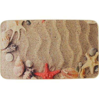 Коврик для ванной комнаты Аквалиния Пляж 45х75 см цвет песочный, SM-86231623