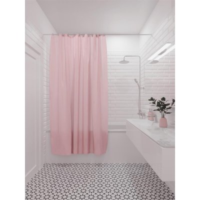 Штора для ванны Аквалиния PE7210A 180x200 см, PEVA, цвет ярко-розовый, SM-88266173