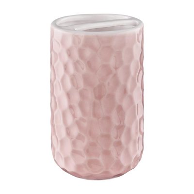 Стакан для зубных щеток с разделителем Rosy керамика цвет розовый, SM-89123643