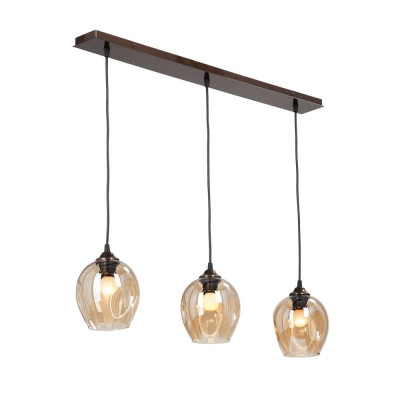Люстра подвесная Vitaluce Фиеста, 3 лампы, 6 м², цвет коричневый/прозрачный, SM-89697338