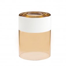 Плафон для люстры Nina Glass Цилиндр E27 стеклянный янтарная полоса, цвет белый