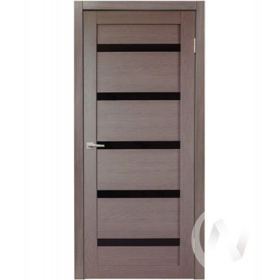 Дверь царговая серия Стиль-5, 60, ост, дуб серый, стекло черное, NK42247