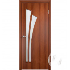 Дверь ламинированная Тип "Лагуна", 60, ост, итальянский орех, стекло матовое