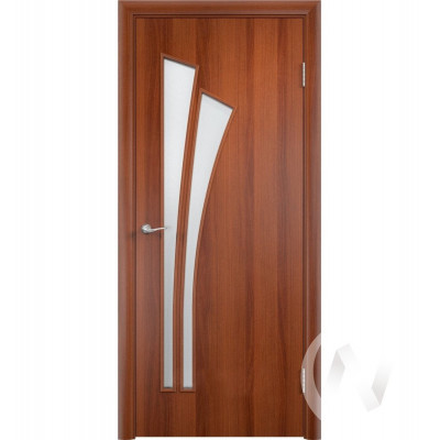 Дверь ламинированная Тип "Лагуна", 60, ост, итальянский орех, стекло матовое, NK62582