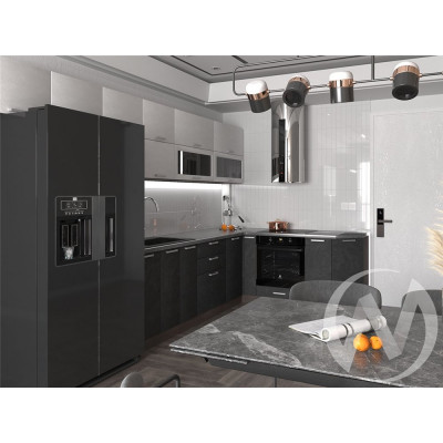 Кухня "Лиана" бетон графит/бетон снежный комплектация 2, NK63242
