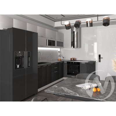 Кухня "Лиана" бетон графит/бетон снежный комплектация 2, NK63243