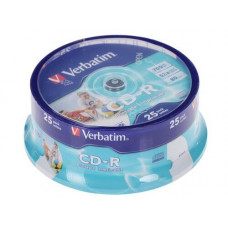 CD-диск Verbatim CD-R, 0.7 ГБ, Cake Box, 52x, 25 шт