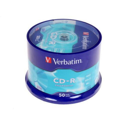 CD-диск Verbatim CD-R, 0.7 ГБ, Cake Box, 52x, 50 шт, BT-0008620