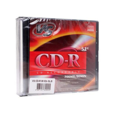 CD-диск VS CD-R, 0.7 ГБ, Slim Case, 52x, 1 шт, BT-0118236