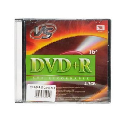 DVD-диск VS DVD+R, 4.7 ГБ, Slim Case, 16x, 1 шт, BT-0118250