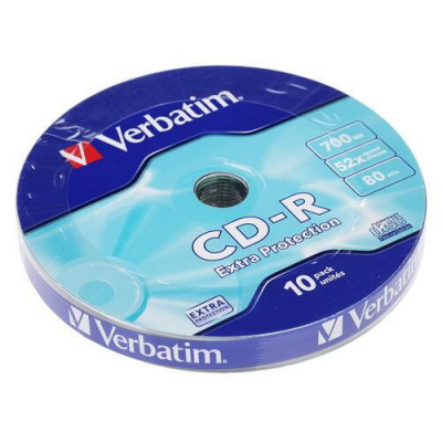 CD-диск Verbatim CD-R, 0.7 ГБ, Shrink Wrap, 52x, 10 шт, BT-0121679
