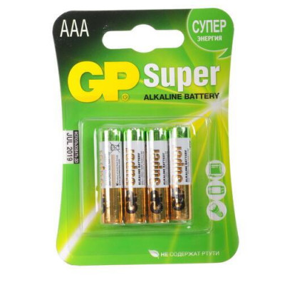 Батарейка щелочная GP Super AAA (LR03), BT-0144796
