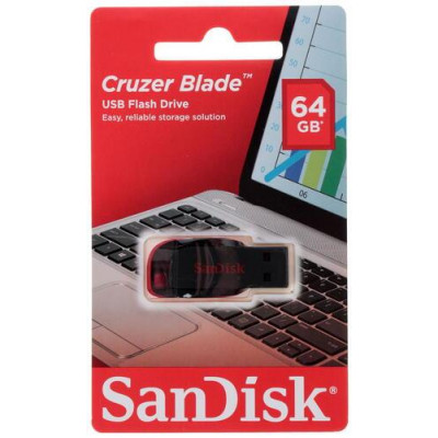 Память USB Flash 64 ГБ SanDisk Cruzer Blade [SDCZ50-064G-B35], BT-0173440