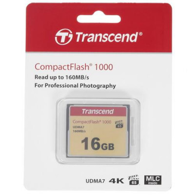 Карта памяти Transcend Ultimate CF (Compact Flash) 16 ГБ [TS16GCF1000], BT-0177866