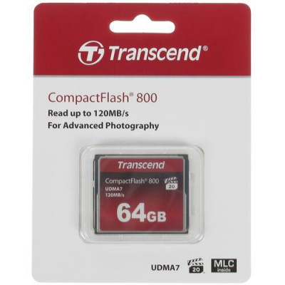 Карта памяти Transcend Premium CF (Compact Flash) 64 ГБ [TS64GCF800], BT-0177871