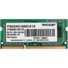 Оперативная память SODIMM Patriot Signature [PSD34G1600L81S] 4 ГБ