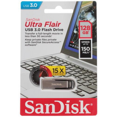 Память USB Flash 128 ГБ SanDisk Ultra Flair [SDCZ73-128G-G46], BT-1094851